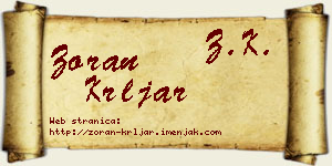 Zoran Krljar vizit kartica